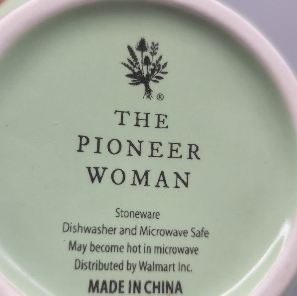 Pioneer Woman Jade Jadeite Coffee Mug Set Of 2 Painted Meadow - Picture 3 of 7